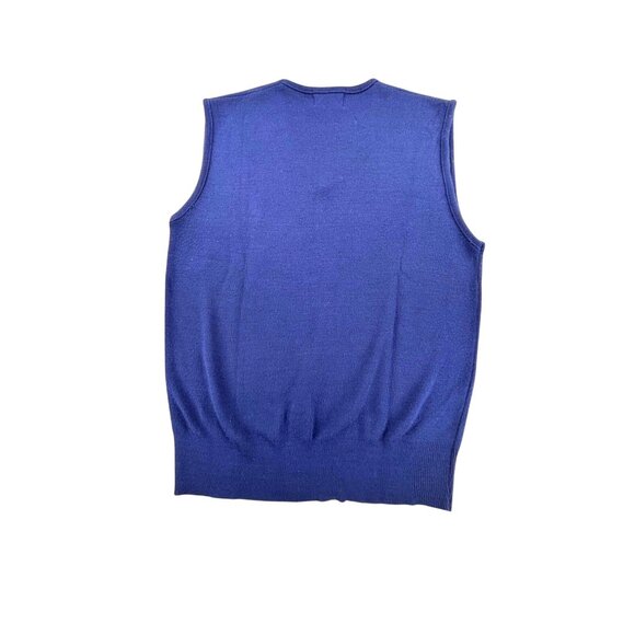 Vintage Sears Sportswear Navy Blue V-Neck Sweater Vest Large - Picture 3 of 6